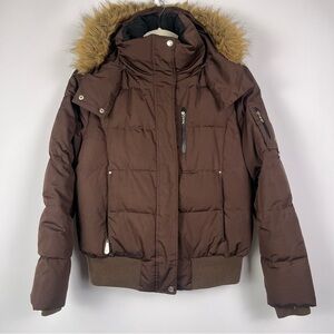 ZeroXposur Brown Down Coat with Removable Fur Trim – Size Large